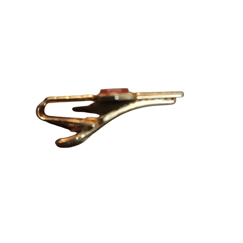 Vintage Speidel Gold Tone Tie Clip Carnelian Stone Intaglio Design Roman Warrior - Picture 7 of 8